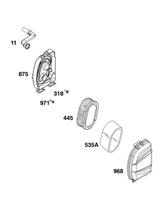Air Cleaner Group Diagram and Parts List for 103M02-0113-F1 100000 - 19Z999 Briggs and Stratton Engine